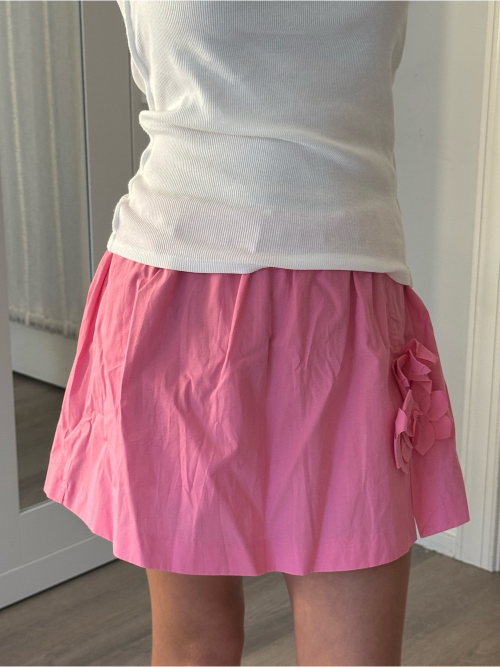 H&M Pink Skort with Side Flower Detail